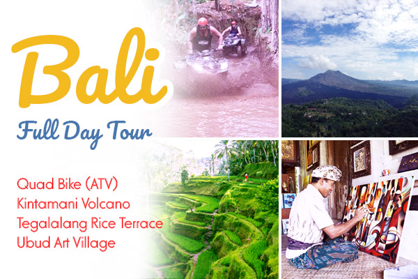 Full Day: Bali Quad Bike Adventure, Kintamani Volcano, Tegalalang Rice Tarrace, Ubud Art Village