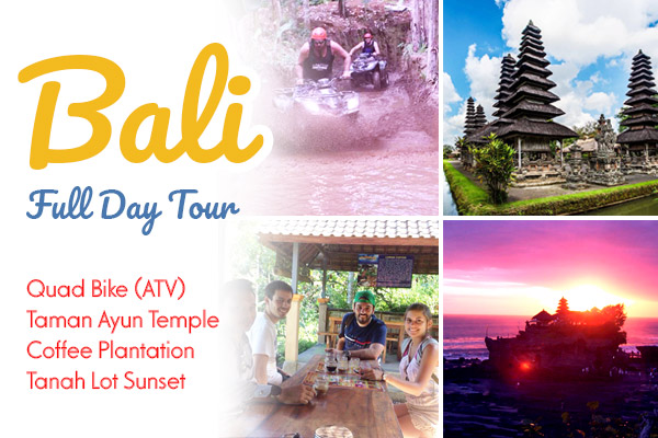Full Day: Bali Quad Bike Adventure, Taman Ayun Temple, Coffee Plantation Bali, Tanah Lot Sunset